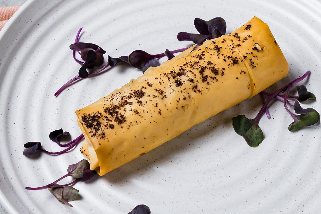 Cumin roasted kumara filo
