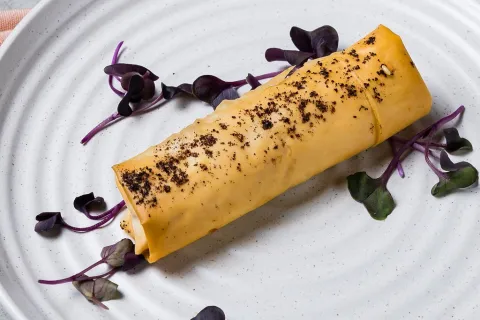 Cumin roasted kumara filo