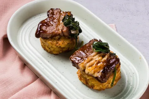 Herbed rosti with slow braised brisket