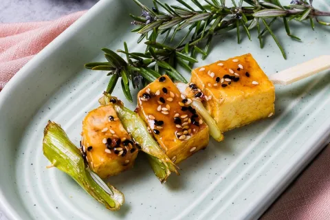 Sesame Char-Sui Tofu Skewer